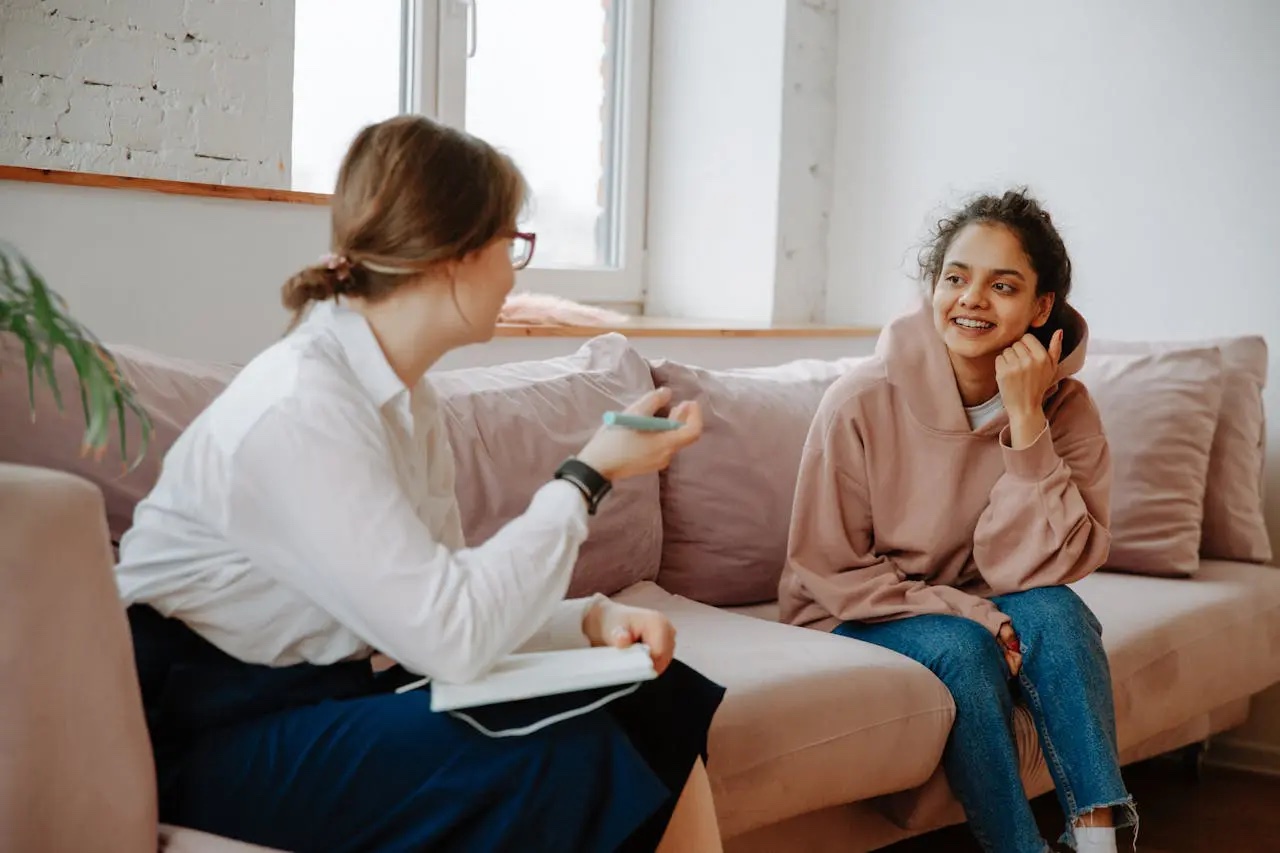 Therapist with young client